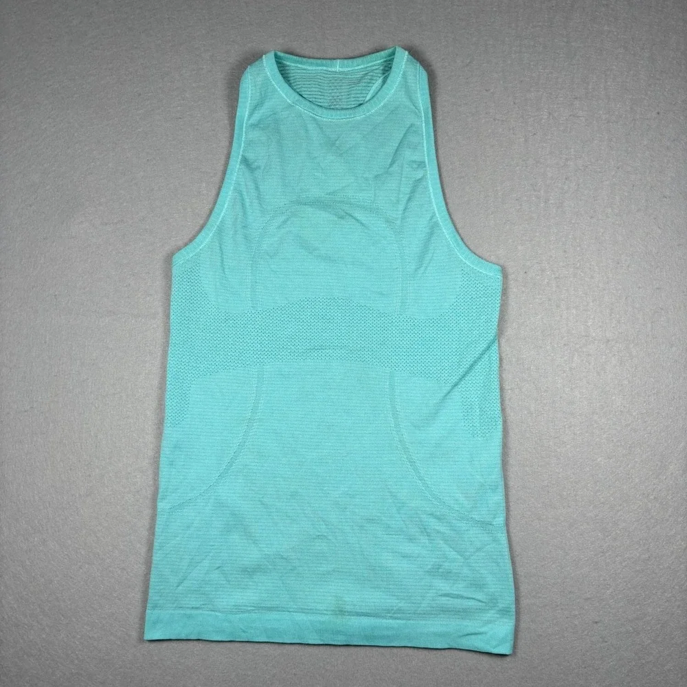 Lululemon Swiftly Tech Tank Top Heathered Angel Blue Size 4 Racerback Running